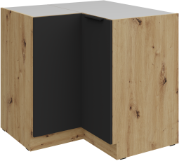 Unterschrank Aria - schwarz/Artisan Eiche - 90x90 DN 2F BB