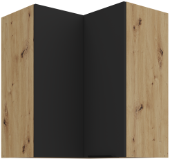 Oberschrank Ecke Aria - schwarz/Artisan Eiche - 60x60 GN-72 2F (90°)