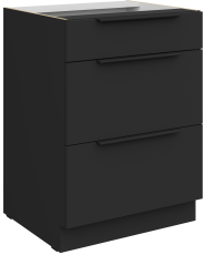 Unterschrank Aria - schwarz - 60 D 3S BB