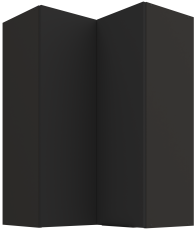Oberschrankecke Aria - schwarz - 60x60 GN-90 2F (90°)