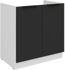 Unterschrank Aria - schwarz/weiß - 80 ZL 2F BB