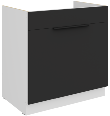 Unterschrank Aria - schwarz/weiß - 80 ZL 1S BB