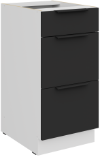 Unterschrank Aria - schwarz/weiß - 40 D 3S BB