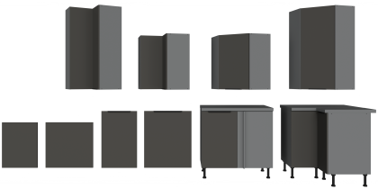 Oberschrank Aria - grau/anthrazit - 40 G-90 1T