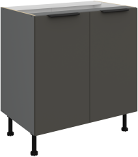 Unterschrank Aria - Grau/Anthrazit - 80 D 2F BB