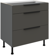 Unterschrank Aria - grau/anthrazit - 80 D 3S BB 