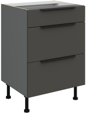 Unterschrank Aria - grau/anthrazit - 60 D 3S BB