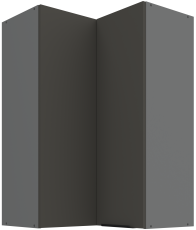 Obere Eckschrank Aria - grau/anthrazit - 60x60 GN-90 2F (90°)