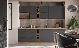 Küchenzeile Aria - grau/Eichenholz Artisan