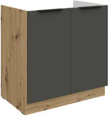 Unterschrank Aria - grau/Artisan Eiche - 80 ZL 2F BB