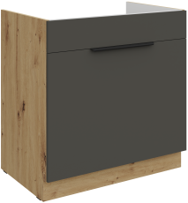 Unterschrank Aria - Grau/Artisan Eiche - 80 ZL 1S BB