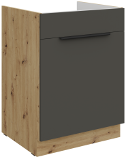 Unterschrank Aria - grau/Artisan Eiche - 60 ZL 1S BB