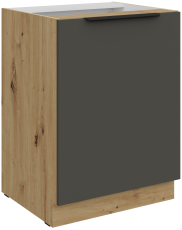 Unterschrank Aria - Grau/Artisan Eiche - 60 D 1F BB