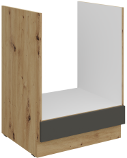 Unterschrank für Einbaubackofen Aria - grau/Artisan-Eiche - 60 D GAZ BB