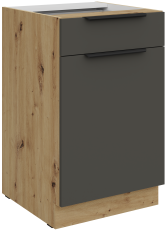 Unterschrank Aria - Grau/Artisan Eiche - 50 D 1F 1S BB