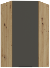 Obere Eckschrank Aria - grau/Artisan Eiche - 60x60 GN-108 1F (45°)