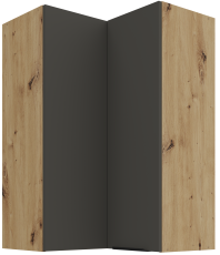 Obere Eckschrank Aria - grau/Artisan Eiche - 60x60 GN-90 2F (90°)