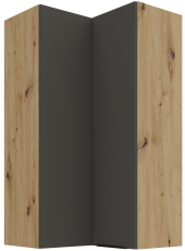 Oberschrankecke Aria - Grau/Artisan Eiche - 60x60 GN-108 2F (90°)