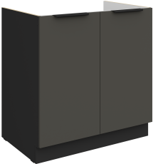 Unterschrank Aria - grau/schwarz - 80 ZL 2F BB