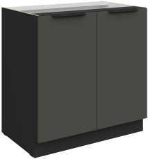 Unterschrank Aria - grau/schwarz - 80 D 2F BB