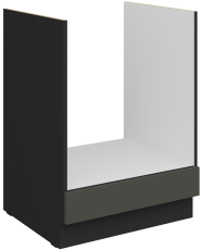 Unterschrank für Einbaubackofen Aria - grau/schwarz - 60 D GAZ BB