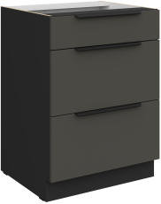 Unterschrank Aria - grau/schwarz - 60 D 3S BB