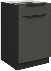 Unterschrank Aria - grau/schwarz - 50 D 1F 1S BB