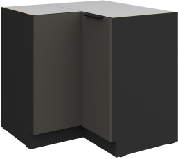 Unterschrank Aria - grau/schwarz - 90x90 DN 2F BB