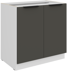 Unterschrank Aria - grau/weiß - 80 D 2F BB