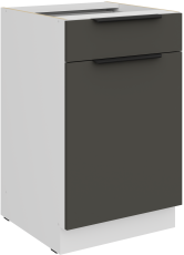 Unterschrank Aria - grau/weiß - 50 D 1F 1S BB