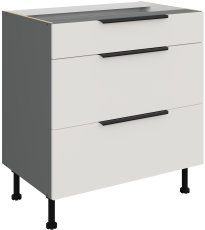 Unterschrank Aria - weiß/anthrazit - 80 D 3S BB