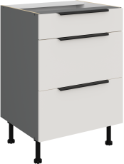 Unterschrank Aria - weiß/anthrazit - 60 D 3S BB 