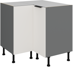 Unterschrank Aria - weiß/anthrazit - 90x90 DN 2F BB