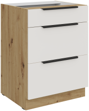 Unterschrank Aria - Weiß/Artisan Eiche - 60 D 3S BB