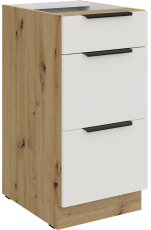 Unterschrank Aria - weiß/Artisan-Eiche - 40 D 3S BB