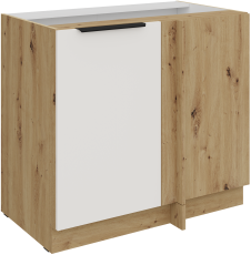 Unterschrank Aria - weiß/Artisan Eiche - 105 ND 1F BB