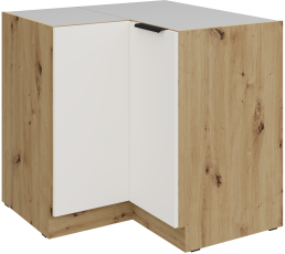 Unterschränkecke Aria - weiß/Artisan Eiche - 90x90 DN 2F BB