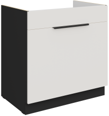 Unterschrank Aria - weiß/schwarz - 80 ZL 1S BB
