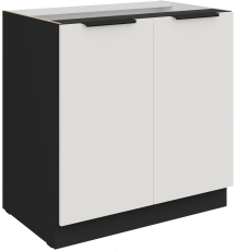 Unterschrank Aria - weiß/schwarz - 80 D 2F BB