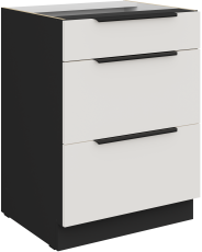 Unterschrank Aria - weiß/schwarz - 60 D 3S BB