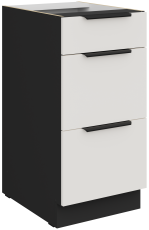 Unterschrank Aria - weiß/schwarz - 40 D 3S BB