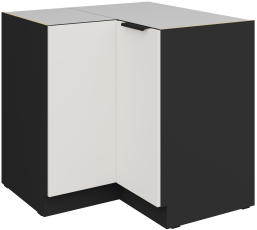 Unterschrank Aria - weiß/schwarz - 90x90 DN 2F BB