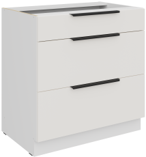 Unterschrank Aria - weiß - 80 D 3S BB