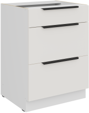 Unterschrank Aria - weiß - 60 D 3S BB