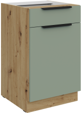 Unterschrank Aria - Aquamarin/Artisan Eiche - 50 D 1F 1S BB