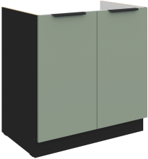 Unterschrank Aria - Aquamarin/Schwarz - 80 ZL 2F BB