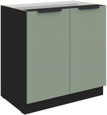 Unterschrank Aria - Aquamarin/Schwarz - 80 D 2F BB