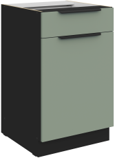 Unterschrank Aria - Aquamarin/Schwarz - 50 D 1F 1S BB