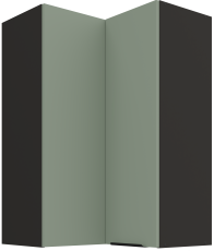 Obere Eckschrank Aria - Aquamarin/Schwarz - 60x60 GN-90 2F (90°)