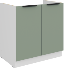 Unterschrank Aria - Aquamarin/Weiß - 80 ZL 2F BB